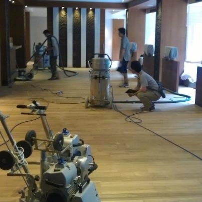 烏來馥蘭朵溫泉會館餐廳木地板採用Bona環保無塵翻新工法