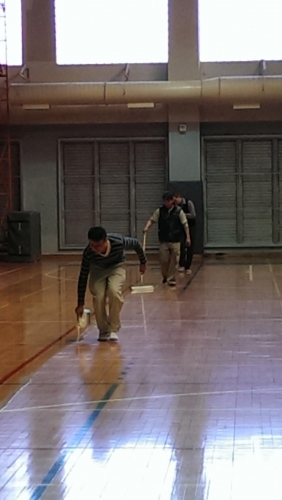東吳大學雙溪校區-體育館運動地板清潔保養施工